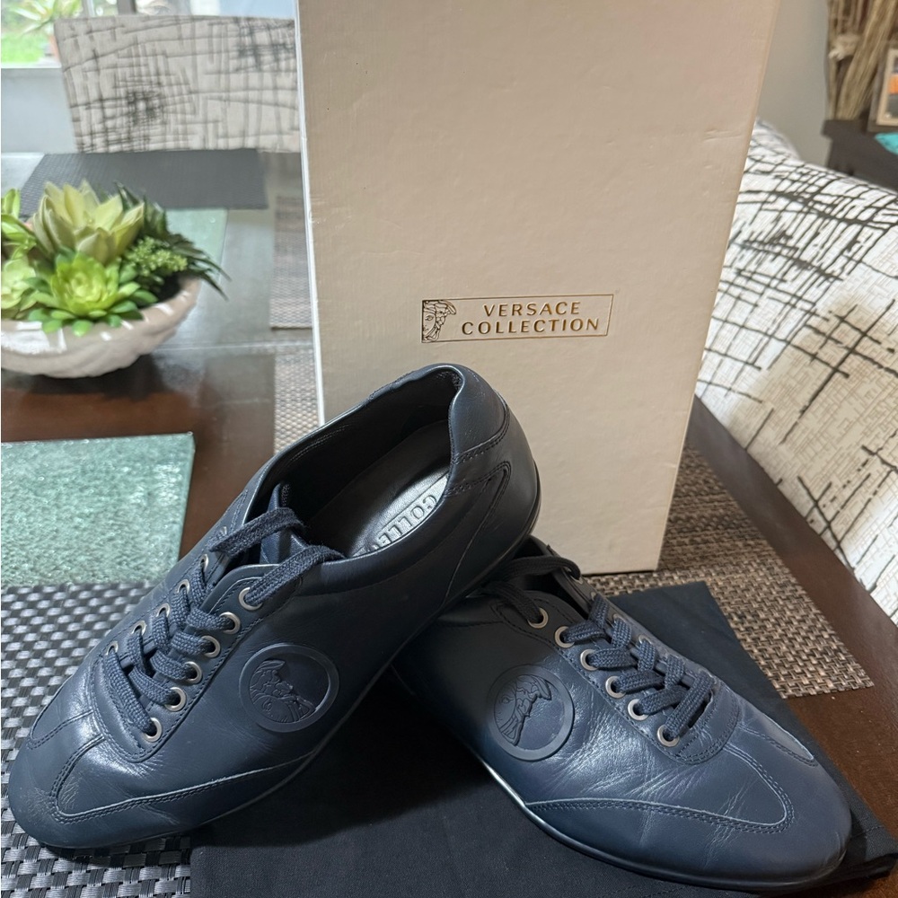 Versace Collection Men's Dark Blue Sneakers